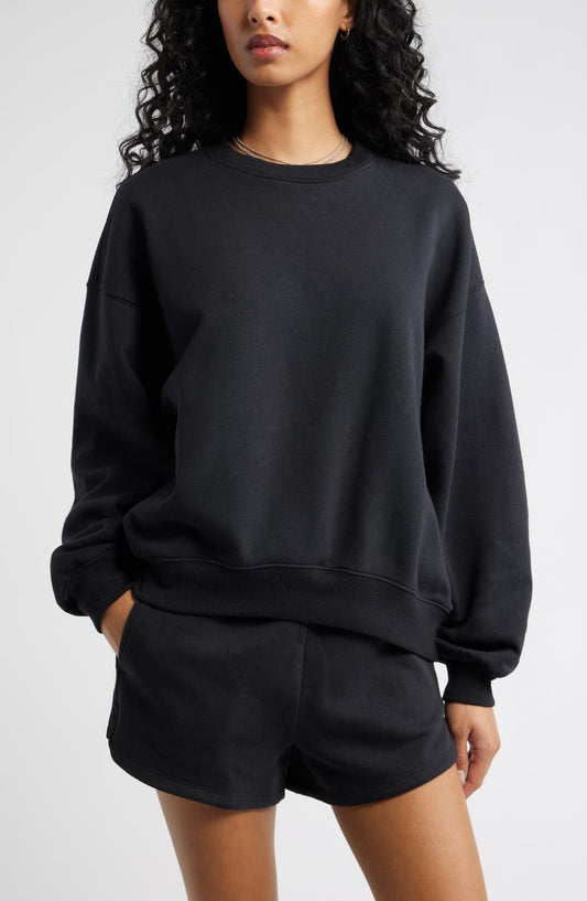 Relaxed Cotton Blend Sweatshirt