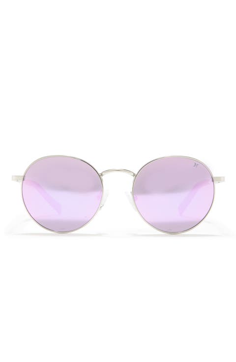 Small Enamel Accented Round Sunglasses