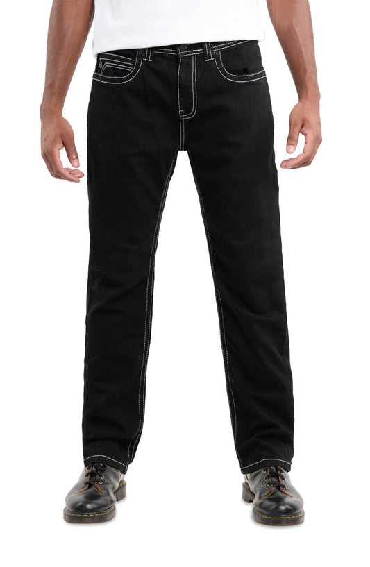 Saddle Stitch Straight Leg Jeans