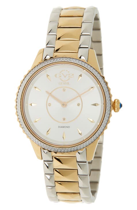 Reloj de acero inoxidable Siena Silver Dial para mujer, 38 mm - 0,0044 ctw