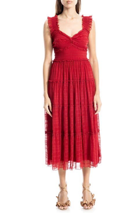 Vestido largo sin mangas de malla