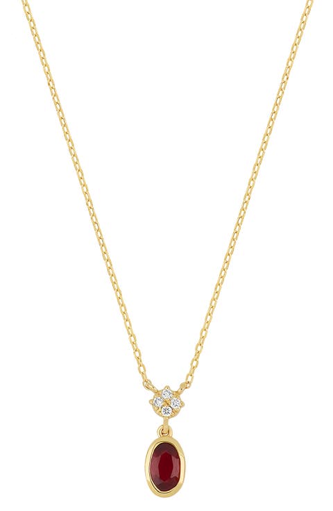 El Mar 18K Yellow Gold Ruby & Diamond Pendant Necklace