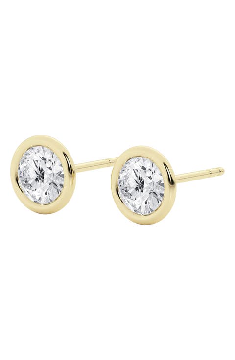 Round Cut Lab Created Diamond Stud Earrings