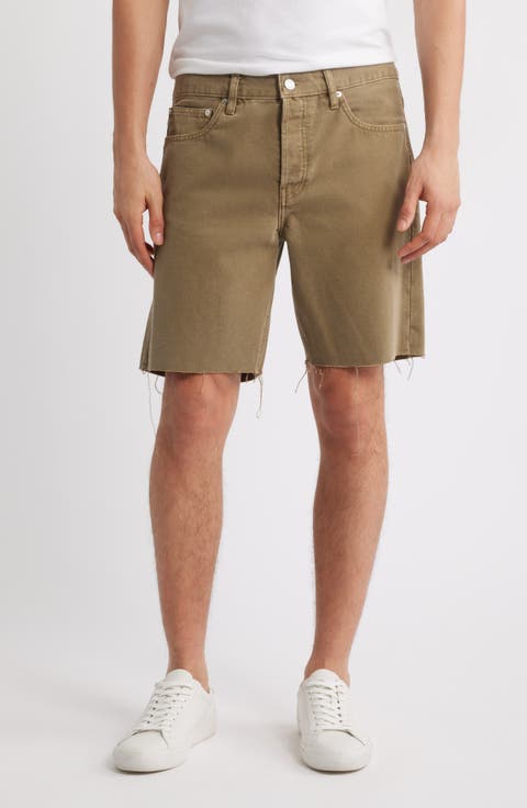 Raw Hem Relaxed Denim Shorts