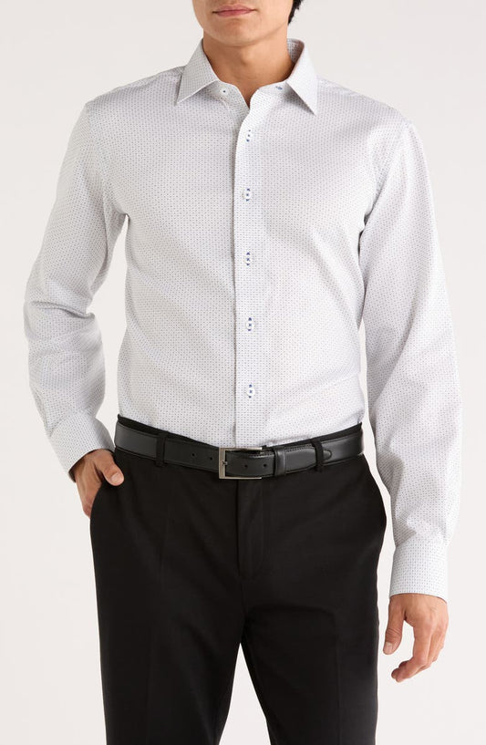Pindot Trim Fit Dress Shirt (Regular & Big)