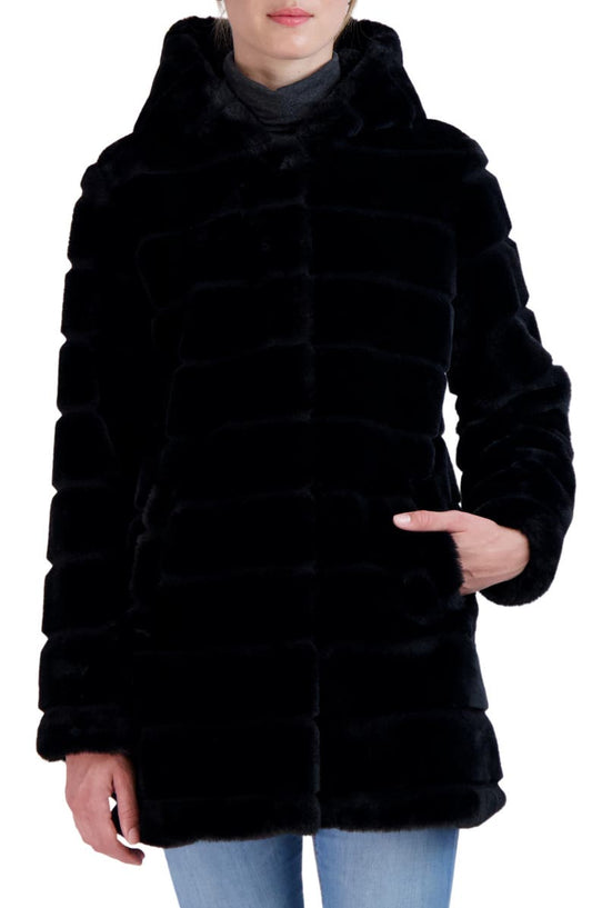 Hooded Faux Fur Jacket