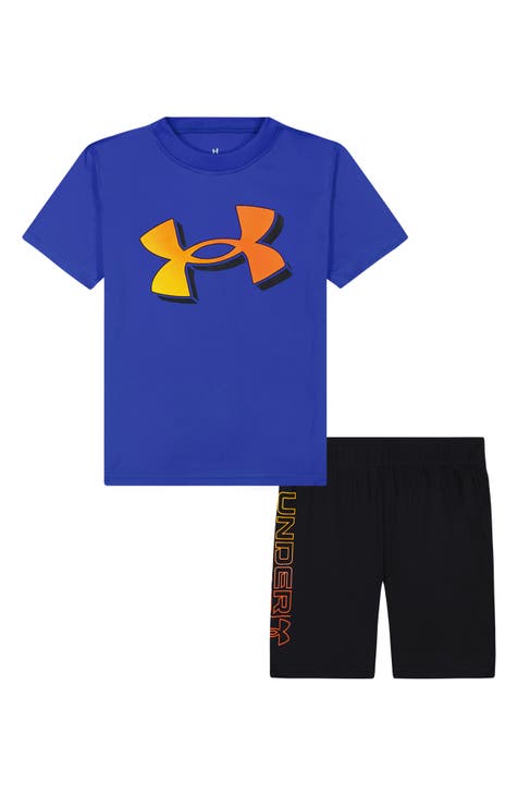 Conjunto de camiseta y pantalones cortos con logotipo degradado para niños (niño pequeño)