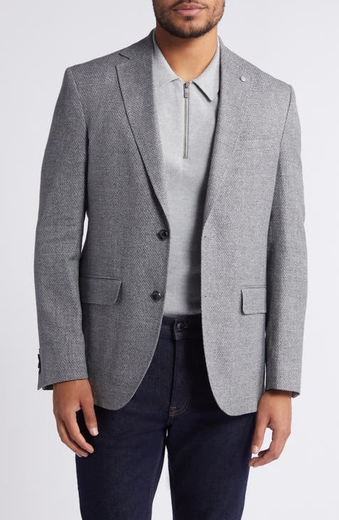 Abrigo deportivo Karl Heathered en mezcla de algodón y lino