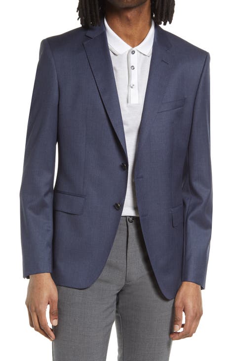 Chaqueta de traje slim fit de lana lisa