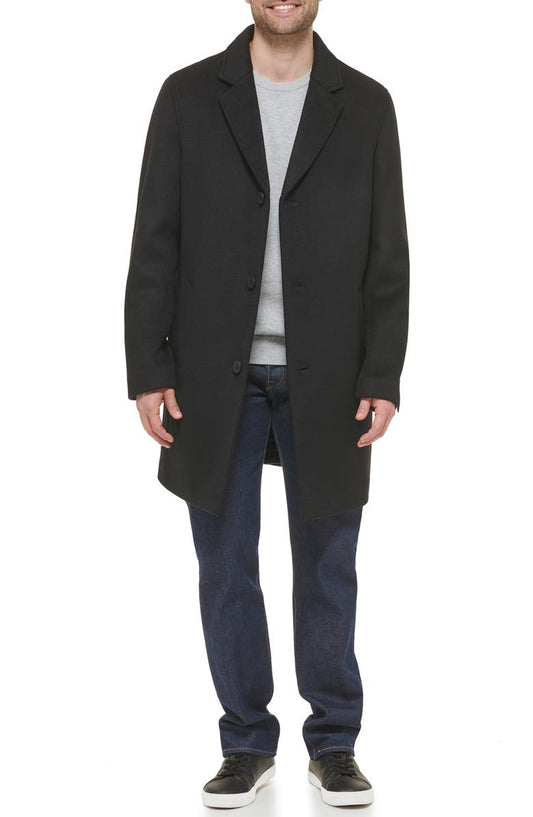 Classic Wool Blend Plush Notched Collar Coat