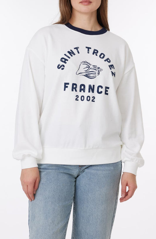 Millie Beach Terry Ringer Crewneck Sweatshirt