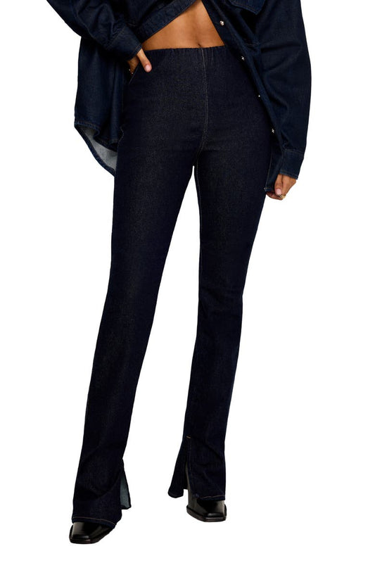 Super High Waist Denim Flare Pants (Regular & Plus)