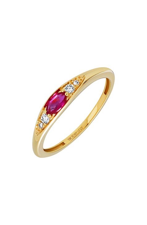 Anillo apilado de diamantes y rubíes El Mar (Exclusivo Nordstrom)