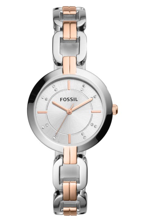 Kerrigan Reloj de pulsera bicolor con tres manecillas, 32 mm