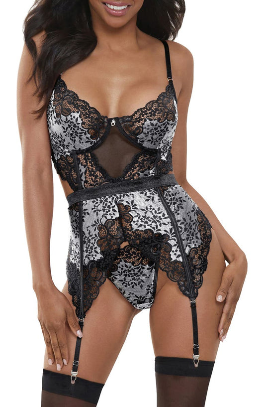 Lace Basque & Thong Set (Regular & Plus)
