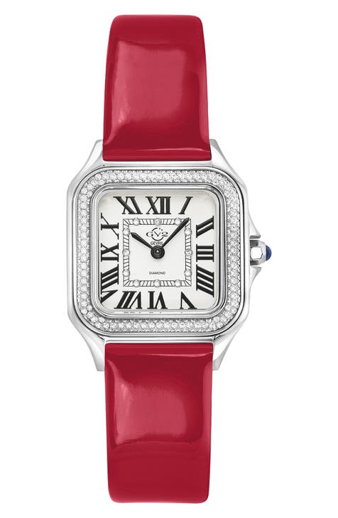 Reloj Milan con correa de piel y diamantes, 27,5 mm - 0,038 ctw