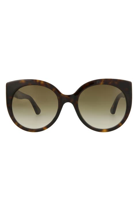 55mm Gradient Cat Eye Sunglasses
