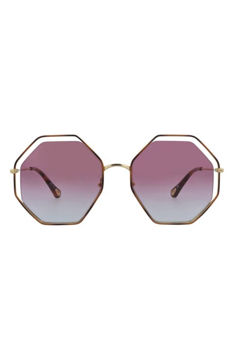 58mm Gradient Octagon Sunglasses