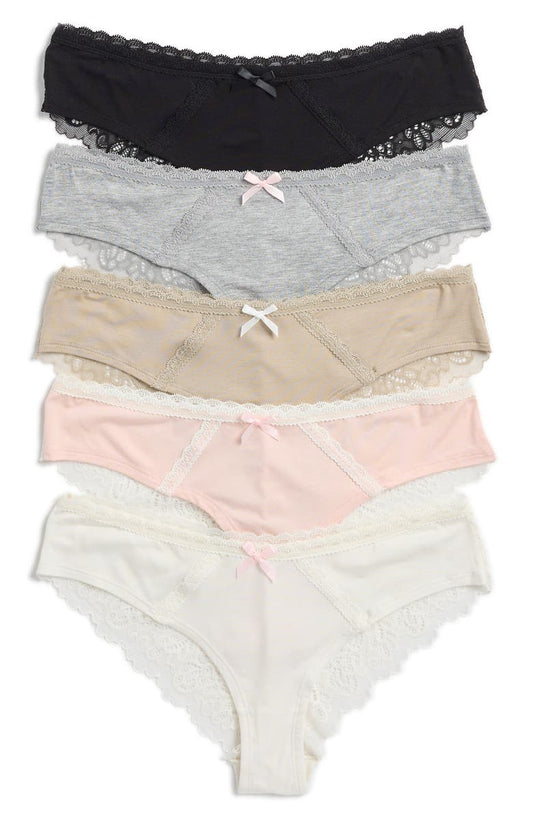 Bri Assorted 5-Pack Hipster Briefs