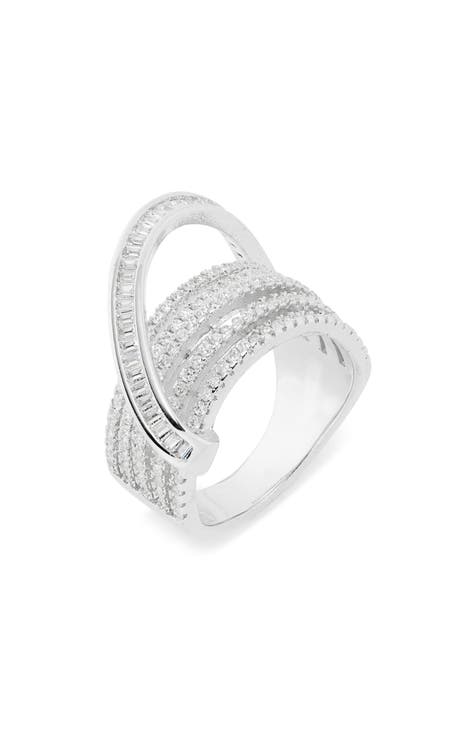 Anillo cruzado de circonita cúbica