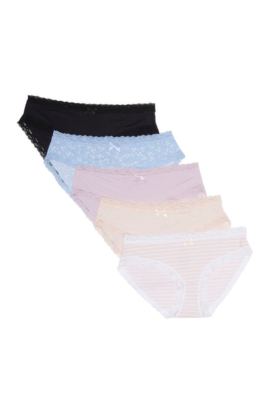Petra 5-Pack Mid Rise Hipster Briefs