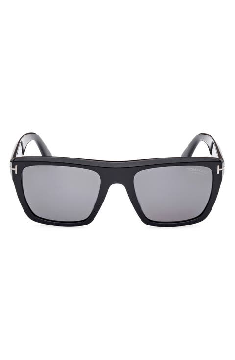 Alberto 55mm Polarized Square Sunglasses