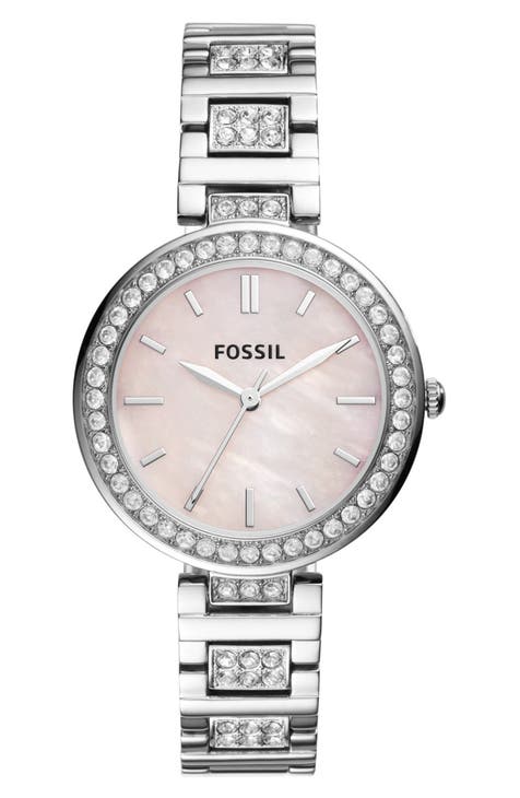 Reloj de acero Karli de tres manecillas para mujer, 34 mm