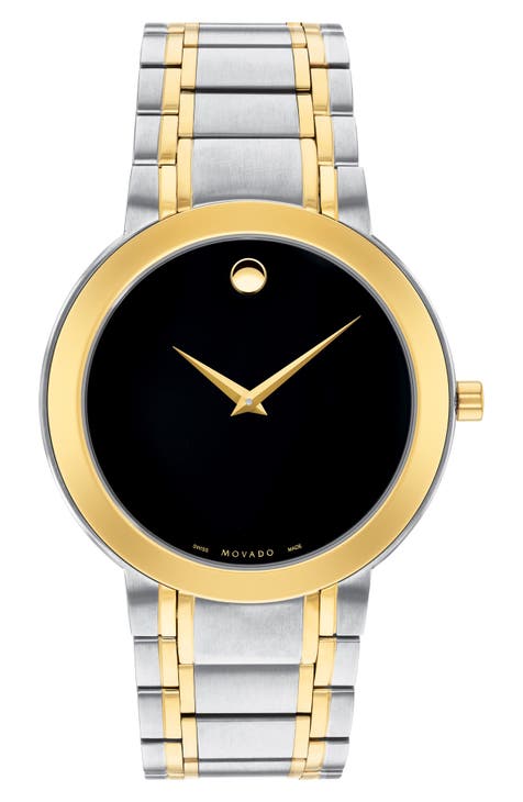 Reloj brazalete de cuarzo suizo de acero inoxidable bicolor Portfolio, 40 mm