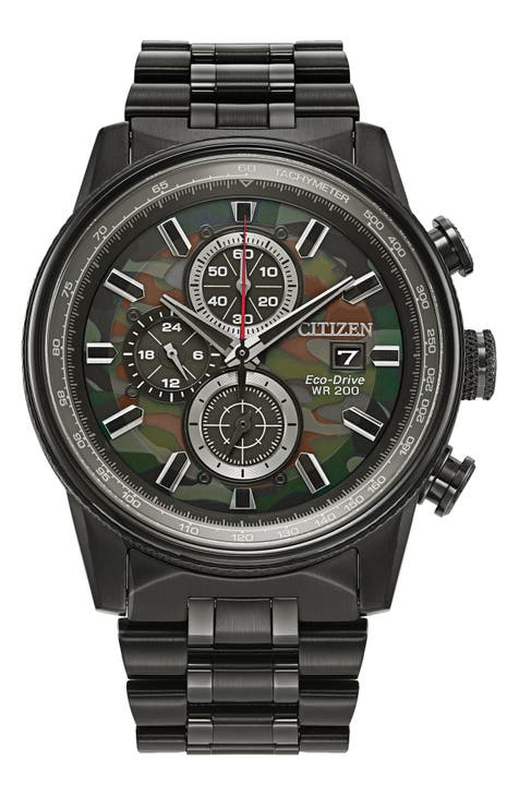 Reloj de pulsera de acero inoxidable Eco-Drive, 43 mm