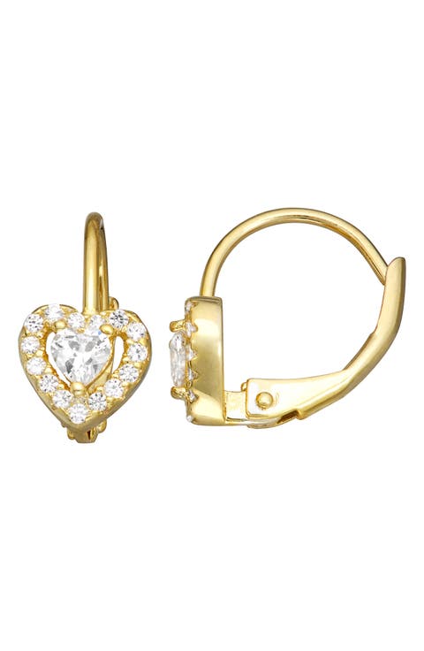 Kids' 14K Gold Plated Sterling Silver Birthstone Lever Back Earrings