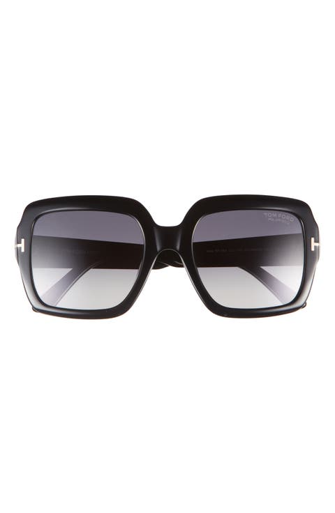 Kaya 54mm Polarized Gradient Square Sunglasses