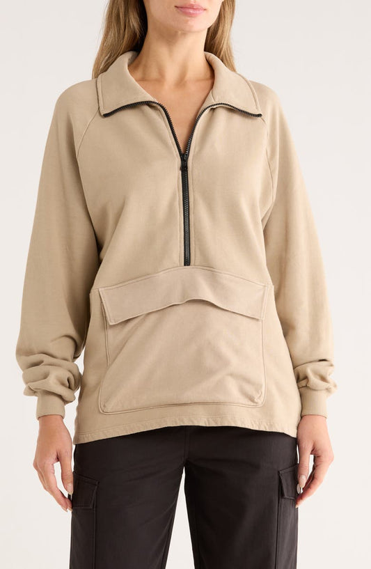 Half Zip Turtleneck Sweatshirt