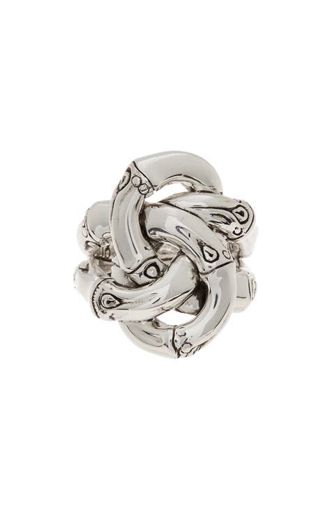 Anillo Nudo Bambú Plata de Ley - Talla 7