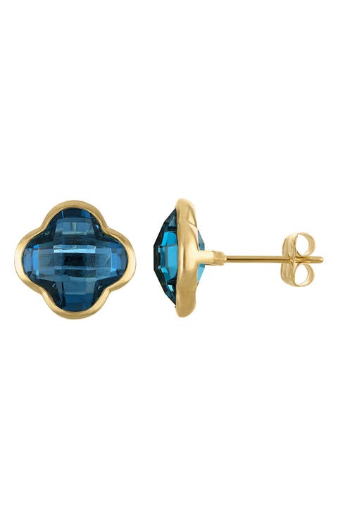 10K Gold Quatrefoil Stud Earrings