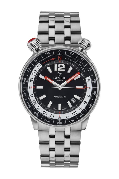 Reloj de pulsera con bisel de brújula Wallabout para hombre, 44 mm