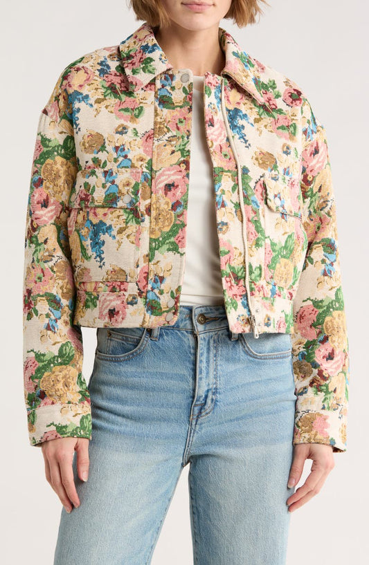 Aviator Floral Jacquard Jacket