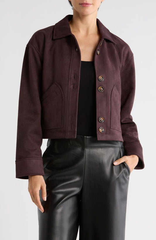 Crop Faux Suede Jacket