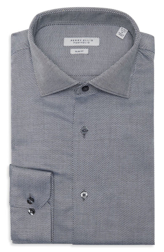 Slim Fit Diamond Dobby Dress Shirt