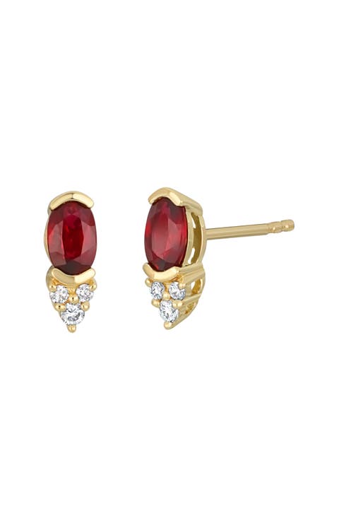 El Mar Ruby & Diamond Stud Earrings