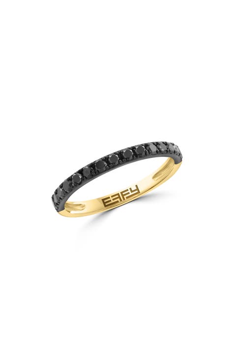 Anillo Diamante Negro Oro 14K - 0.4ct.
