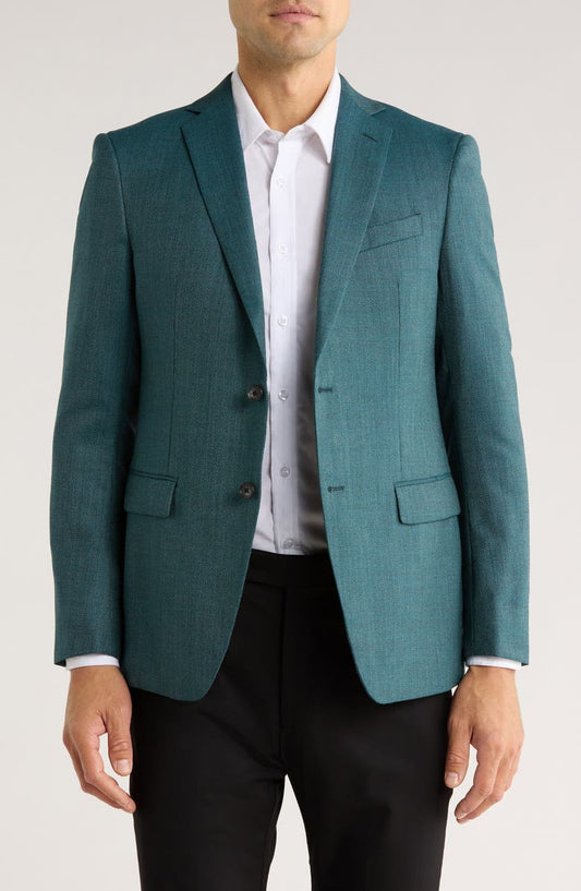 Chevron Virgin Wool Two-Button Sport Coat