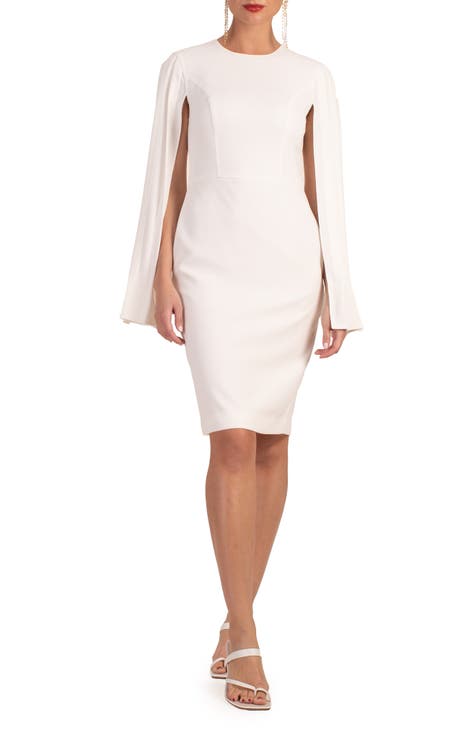 Vestido tubo con manga tipo capa Monumental