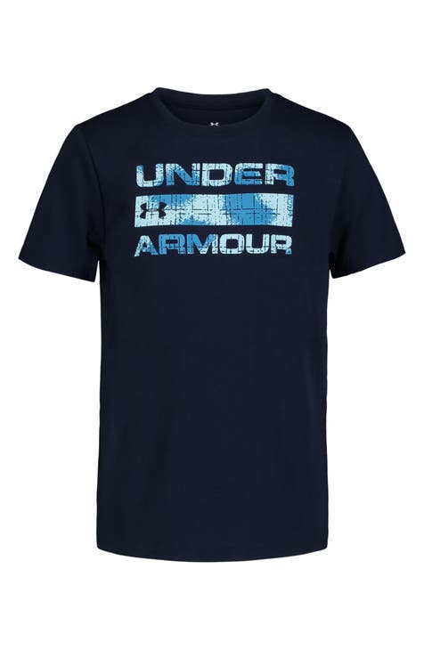 Camiseta con estampado de logotipo apilado para niños (niño grande)