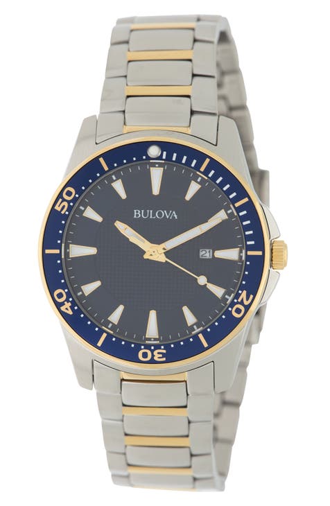 Reloj de pulsera de cuarzo bicolor para hombre, 42 mm