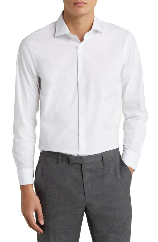 Extra Trim Fit Stripe Tech-Smart CoolMax® Non-Iron Dress Shirt (Regular, Big & Tall)