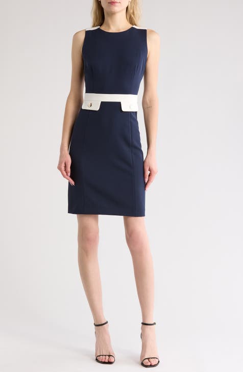 Vestido tubo elástico con bloques de color Salon