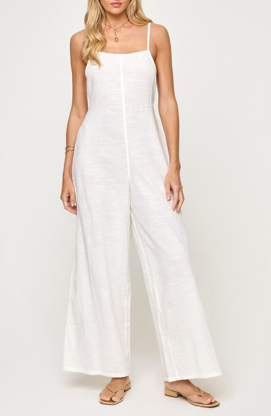 Jaida Open Back Cotton Cover-Up Jumpsuit