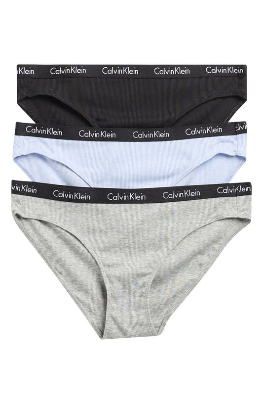 3-Pack Hashtag Rib Knit Bikini Briefs
