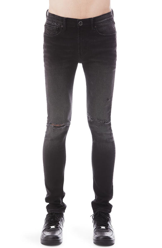 Strat Punk Stretch Super Skinny Jeans (Black Aged)
