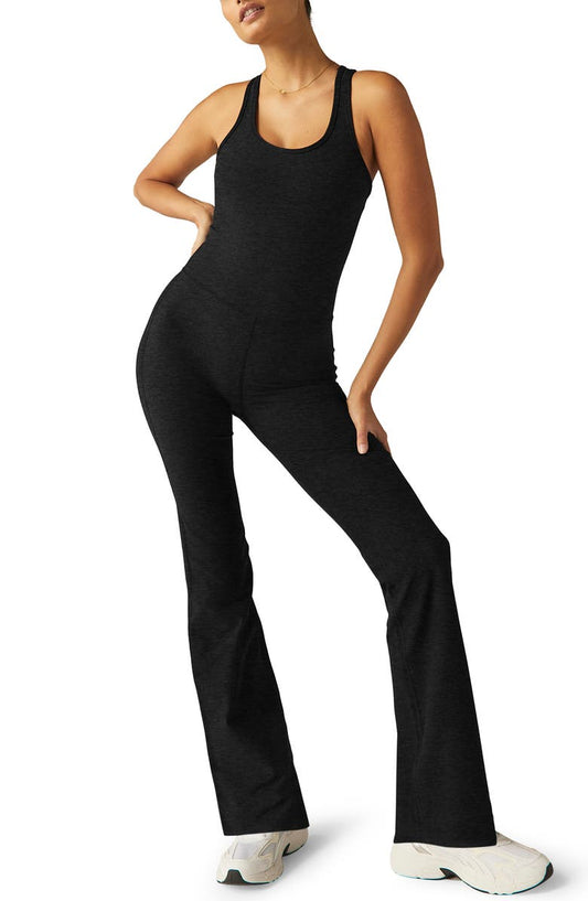 All Around Space Dye Flare Leg Jumpsuit